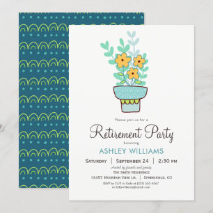 Convite de festas de aposentadoria feminina