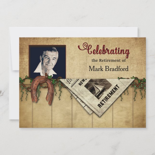 Convite de festas de aposentadoria, foto, sapatos  (Frente)