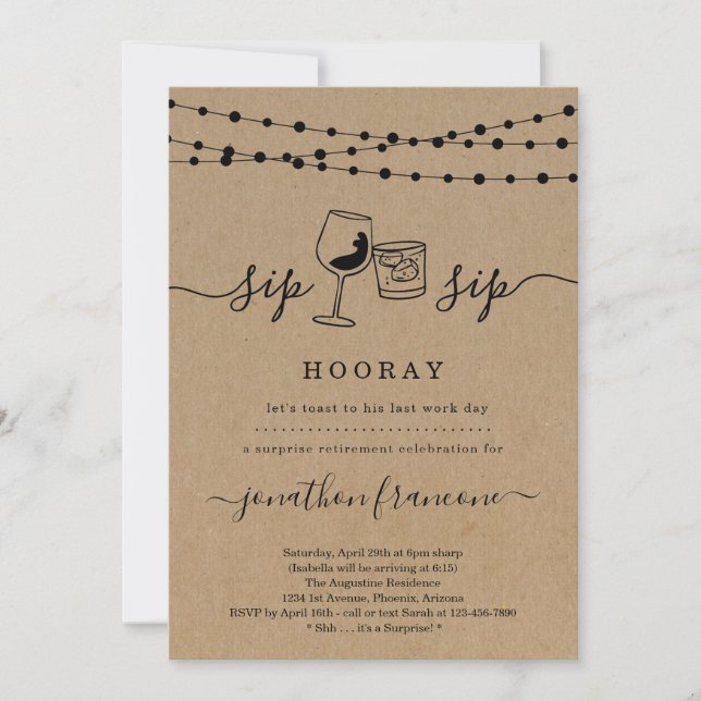 Convite de festas de aposentadoria surpreendido (Frente)