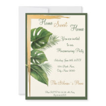 Convite de festas de Aquecimento de Palma Tropical