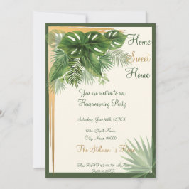 Convite de festas de Aquecimento de Palma Tropical