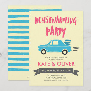 Convite de festas de aquecimento doméstico de car