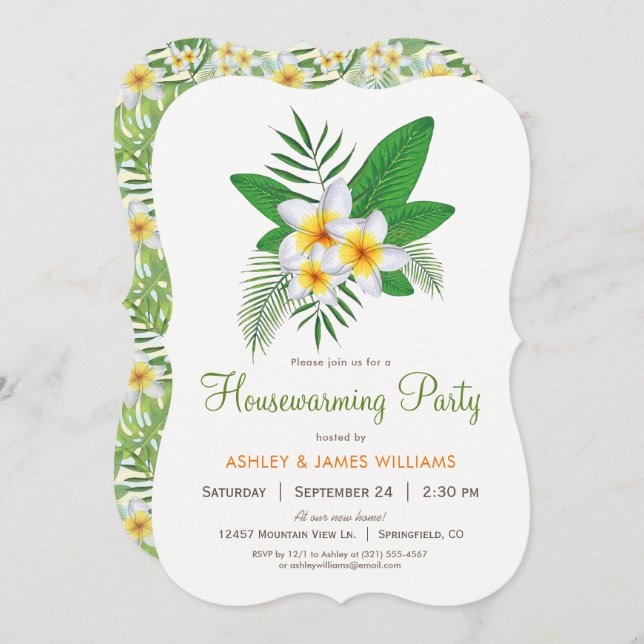 Convite de festas de Aquecimento Doméstico Tropica (Frente/Verso)