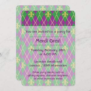 Convite de festas de Argyle do Carnaval