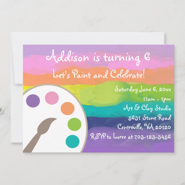 Convite de festas de arte (Frente)