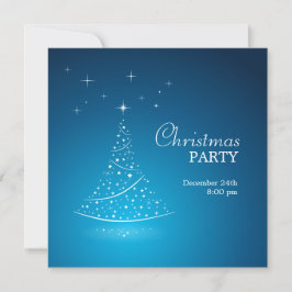 Convite de festas de Árvore de Natal Azul