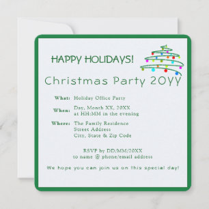 Convite de festas de Árvore de Natal Personalizado