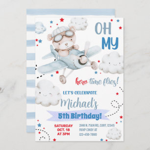 Convite de festas de avião, aniversário de avião d