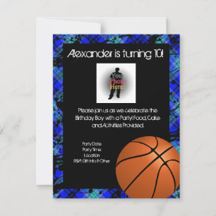 Convite de festas de B-Day de Basquete Personaliza