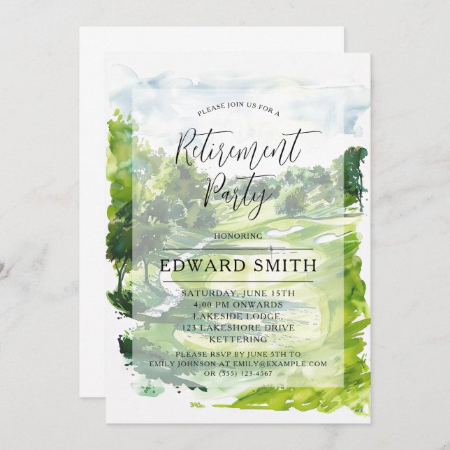 Convite de festas de Baixa Golfe (Frente/Verso)