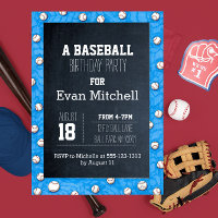 Convite de festas de Baseball Chalkboard