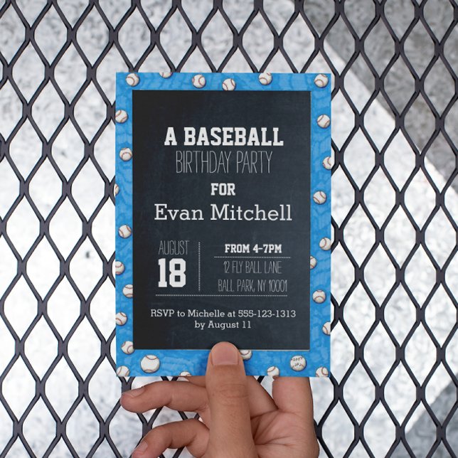 Convite de festas de Baseball Chalkboard (Criador carregado)