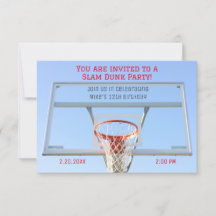 Convite de festas de basquete para rapazes