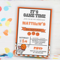 Convite de festas de basquetebol
