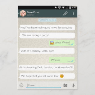 Convite de festas de Bate-papo do Android do Whats