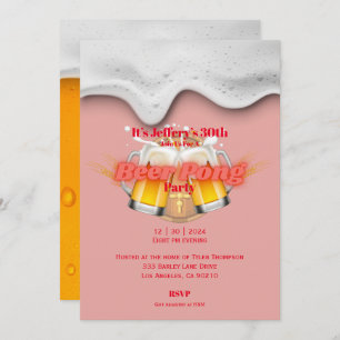 Convite de festas de beer pong