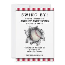Convite de festas de beisebol