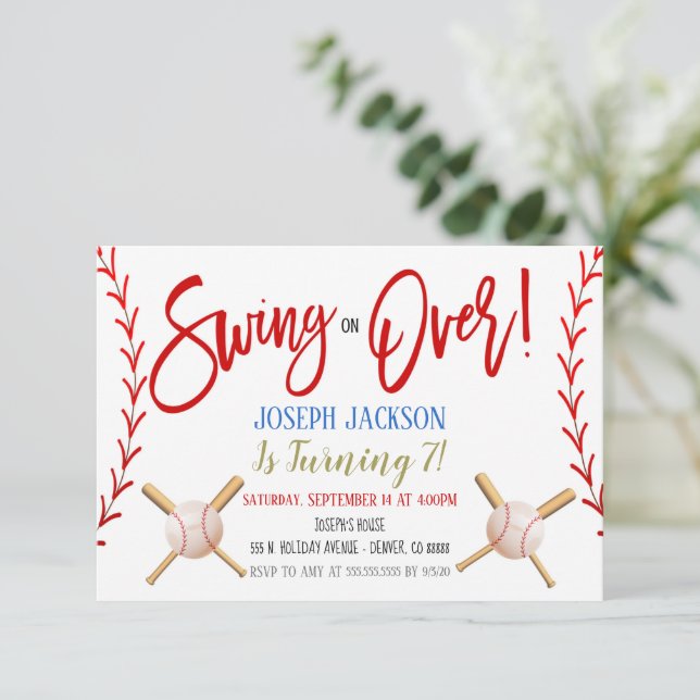 Convite de festas de beisebol (Em pé/Frente)