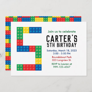 Convite de festas de Bloco de Construção para Part