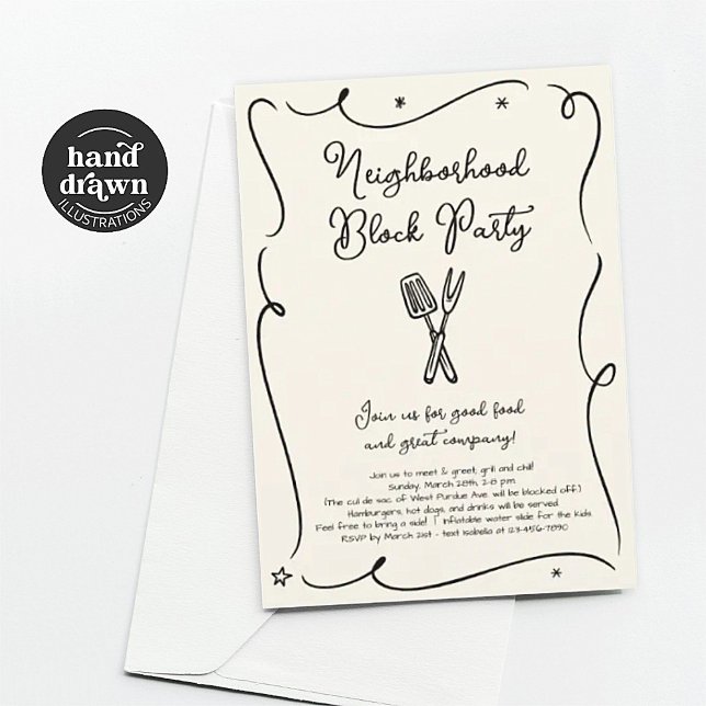 Convite de festas de Bloco de Vizinhança (Criador carregado)