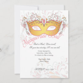 Convite de festas de Bola de Mascarada de Meia-Ver