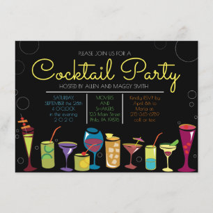 CONVITE DE FESTAS DE BOLHAS DE FESTA DE COCKTAIL R