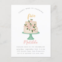 convite de festas de bolo de aniversário editável