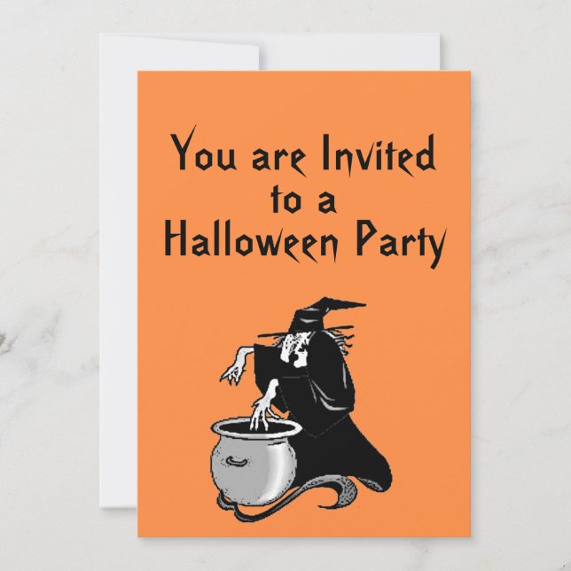 Convite de festas de bruxas do Halloween (Frente)
