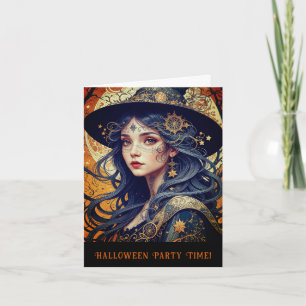 Convite de festas de Bruxas Tatuadas do Tema Hallo