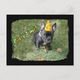 Convite de festas de Buldogue Francês