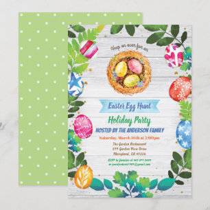 Convite de festas de caça a ovos de Páscoa. Evento