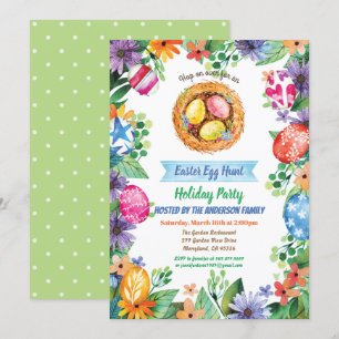 convite de festas de caça de ovos de Páscoa. Eve