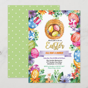 convite de festas de caça de ovos de Páscoa. Eve