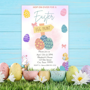 Convite de festas de Caça de Ovos de Páscoa Pastel