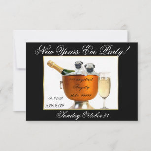 convite de festas de cachorro de vovó de ano novo