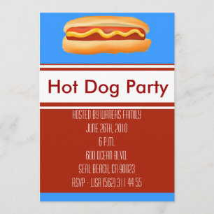 Convite de festas de cachorro quente