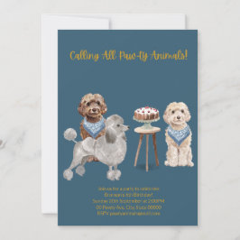 Convite de festas De Cães, Convite De Aniversário 