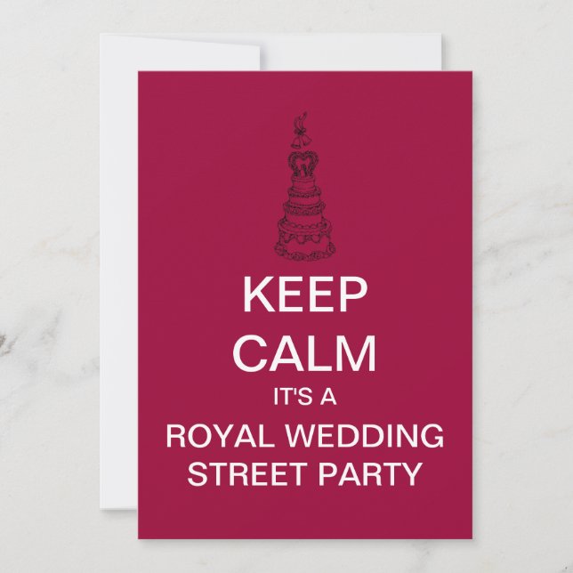 Convite de festas de Calm Royal Wedding Street (Frente)