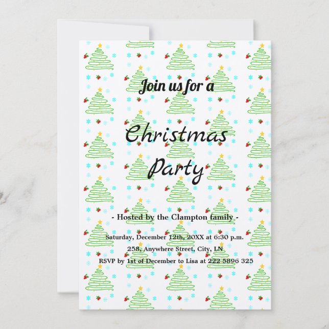 Convite de festas de cartão de Natal (Frente)