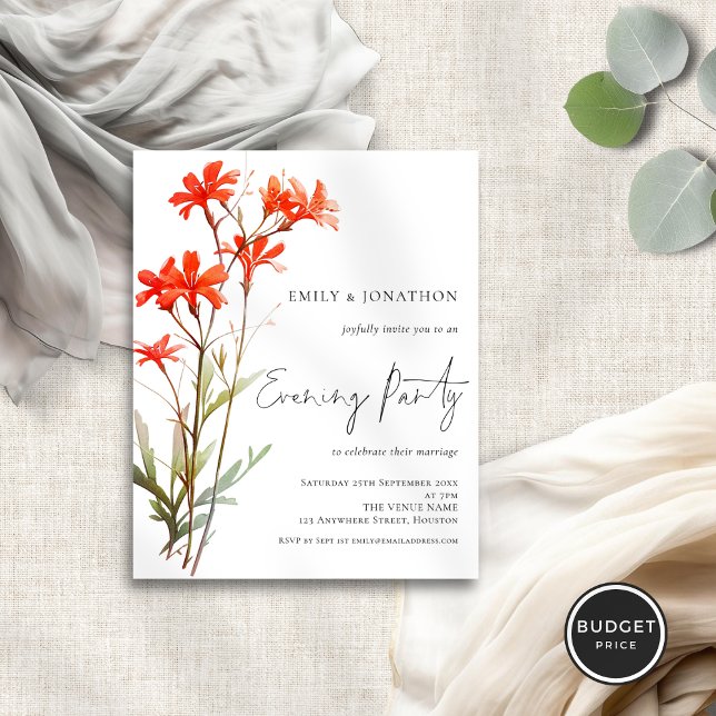 Convite de festas de Casamento de Flores Selvagem  (Criador carregado)