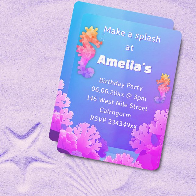 Convite de festas de cavalo marinho Colorido (Criador carregado)