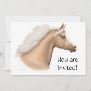 Convite de festas de Cavalo Palomino Árabe