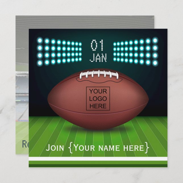 Convite de festas de Celebração de Rugby adiciona  (Frente/Verso)