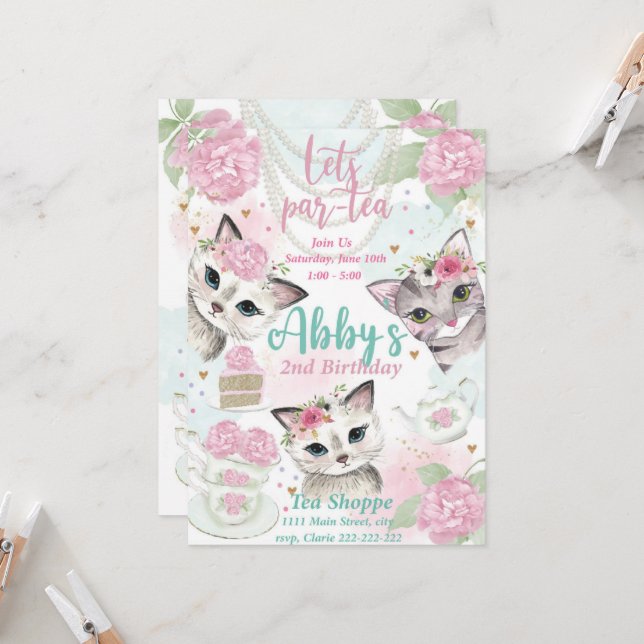 Convite de festas de chá, Convite para pagamento d (Frente/Verso In Situ)