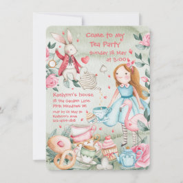 Convite de festas de chá da moça