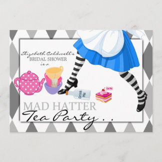 Convite de festas de Chá de Chá de panela Mad Hatt