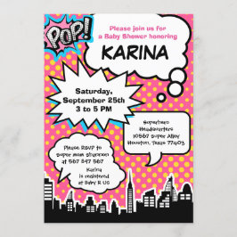 Convite de festas de Chá de fraldas super-herói