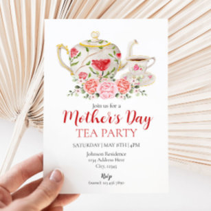 Convite de festas de chá dia de as mães