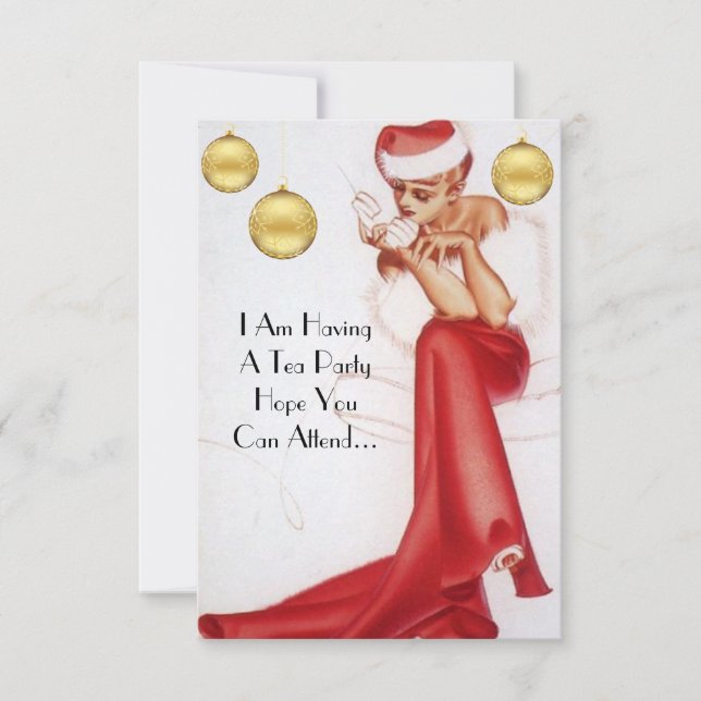 Convite de festas de chá feriado (Frente)