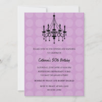 Convite de festas de Chandelier Elegante - Roxo